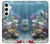 W0227 Aquarium Hard Case and Leather Flip Case For Samsung Galaxy S24 Plus