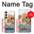 W0242 Cute Rabbit Hard Case and Leather Flip Case For Samsung Galaxy S24 Plus