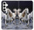 W0246 White Horse Hard Case and Leather Flip Case For Samsung Galaxy S24 Plus