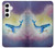 W3802 Dream Whale Pastel Fantasy Hard Case and Leather Flip Case For Samsung Galaxy S24 Plus