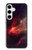 W3897 Red Nebula Space Hard Case and Leather Flip Case For Samsung Galaxy S24 Plus