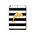 W2882 Black and White Striped Gold Dolphin Tablet Hard Case For iPad 10.2 (2021,2020,2019), iPad 9 8 7