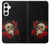 W3753 Dark Gothic Goth Skull Roses Hard Case and Leather Flip Case For Samsung Galaxy A55 5G