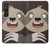 W3855 Sloth Face Cartoon Hard Case and Leather Flip Case For Sony Xperia 1 VI