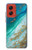 W3920 Abstract Ocean Blue Color Mixed Emerald Hard Case and Leather Flip Case For Motorola Moto G Stylus 5G (2024)