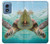 W1377 Ocean Sea Turtle Hard Case and Leather Flip Case For Motorola Moto G Play 4G (2024)