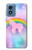 W3070 Rainbow Unicorn Pastel Sky Hard Case and Leather Flip Case For Motorola Moto G Play 4G (2024)