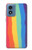 W3799 Cute Vertical Watercolor Rainbow Hard Case and Leather Flip Case For Motorola Moto G Play 4G (2024)