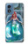 W3911 Cute Little Mermaid Aqua Spa Hard Case and Leather Flip Case For Motorola Moto G Play 4G (2024)