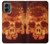 W3881 Fire Skull Hard Case and Leather Flip Case For Motorola Moto G 5G (2024)