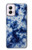 W3439 Fabric Indigo Tie Dye Hard Case and Leather Flip Case For Motorola Moto G Power 5G (2024)