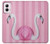 W3805 Flamingo Pink Pastel Hard Case and Leather Flip Case For Motorola Moto G Power 5G (2024)