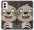 W3855 Sloth Face Cartoon Hard Case and Leather Flip Case For Motorola Moto G Power 5G (2024)