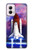 W3913 Colorful Nebula Space Shuttle Hard Case and Leather Flip Case For Motorola Moto G Power 5G (2024)