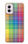 W3942 LGBTQ Rainbow Plaid Tartan Hard Case and Leather Flip Case For Motorola Moto G Power 5G (2024)