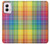 W3942 LGBTQ Rainbow Plaid Tartan Hard Case and Leather Flip Case For Motorola Moto G Power 5G (2024)