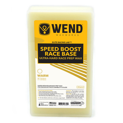 WEND Speed Boost Race Base Warm temp competition snow wax for skis & snowboards in a 300g hot-melt block.