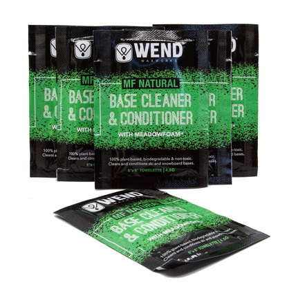 6-pack of WEND MF Natural Base Cleaner & Conditioner in 6x6" liquid towelettes. 6-pack of WEND MF Natural Base Cleaner & Conditioner in 6x6" liquid towelettes.