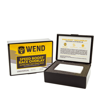 WEND Speed Boost Race Overlay wax in 20 gram bar and box.