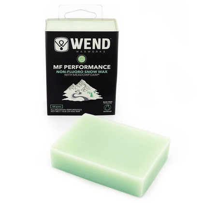 WEND MF Performance Base Prep ski & snowboard wax in a 100g hot-melt bar for storage, saturation & conditioning.