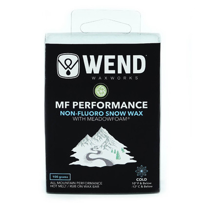 WEND MF Performance Cold temp ski & snowboard wax in a 100g hot-melt bar.