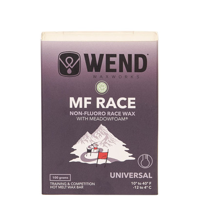 WEND MF Race Universal temp ski & snowboard training and racing wax in a 100g hot-melt bar.
