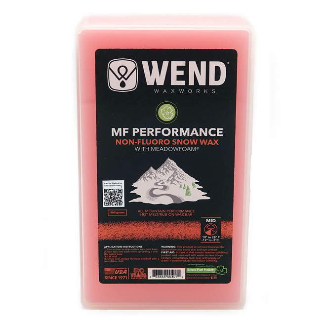 WEND MF Performance Mid temp ski & snowboard wax in a 300g hot-melt block.