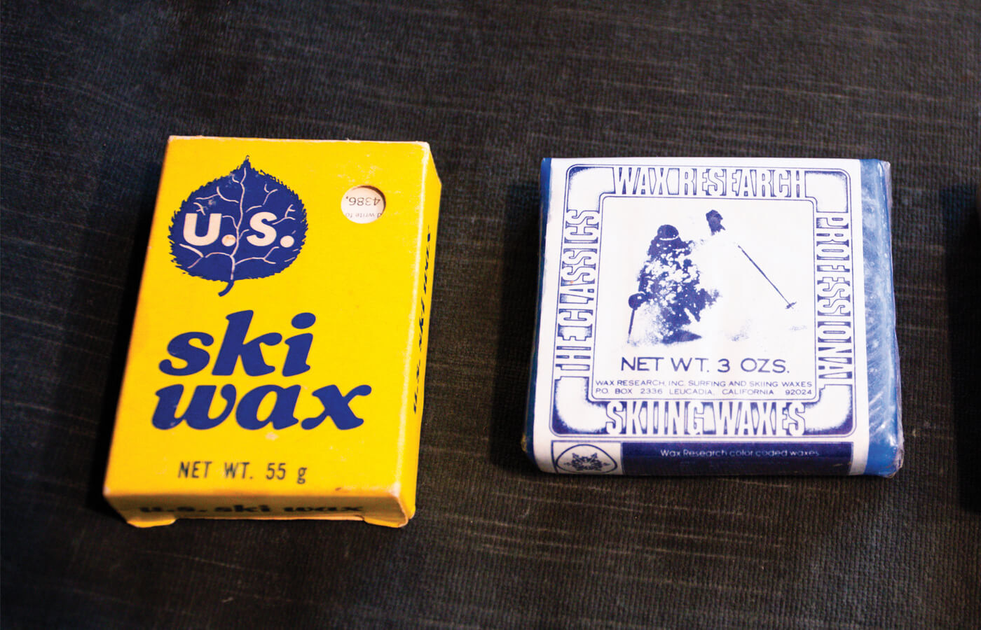 Bars of early snow wax products from Wend founder John Dahl.
