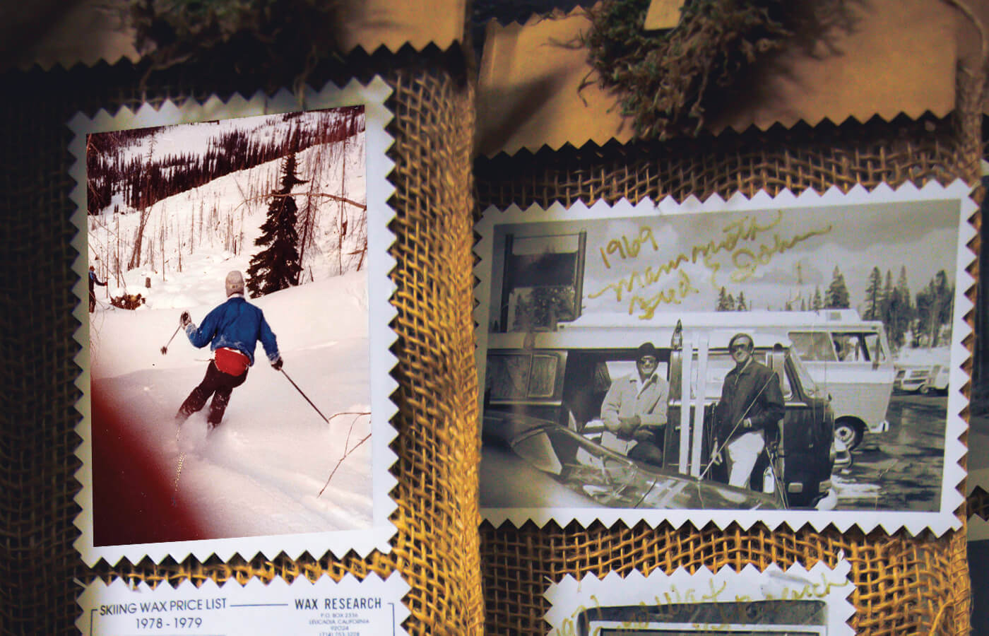 Archive photos of Wax Research/Wend founder John Dahl skiing in late 1960s and early 1970s