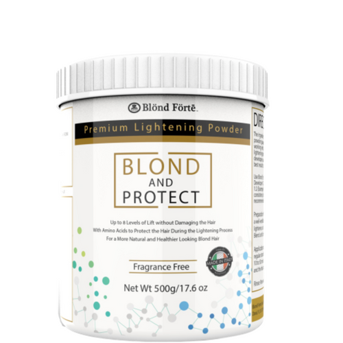 Blond And Protect Hair Lightener - 8 Levels of Lift (16.7oz/500g) - -Blue Powder