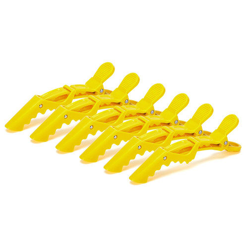 6 PCS Yellow Salon Croc Clips Alligator Clips