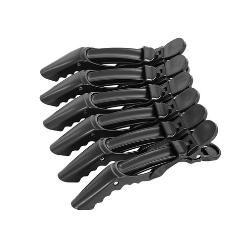 6 PCS Black Salon Croc Clips Alligator Clips