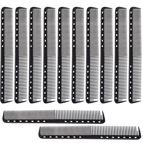 12 Piece Black Carbon Fiber Fine Cutting Comb