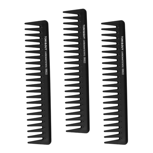 3 PC Black Wide Tooth Carbon Fiber Comb Detangling Heat Resistant Comb