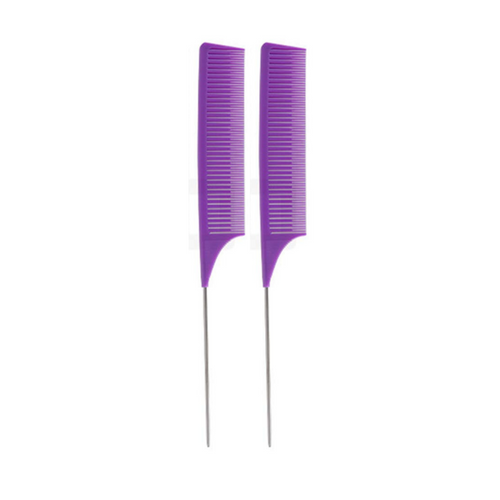 2 PC Purple Braiding Weaving Rat Tail Styling Comb