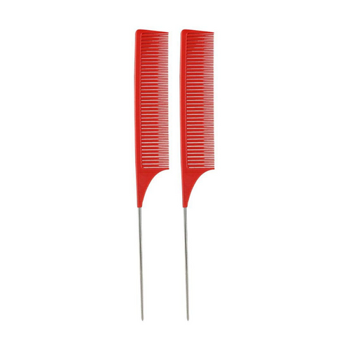 2 PC Red Braiding Weaving Rat Tail Styling Comb