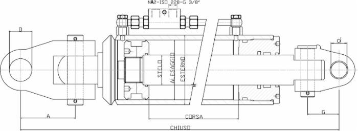 Terzo punto idraulico 120x60x280mm - Ama