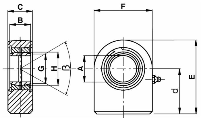 snodo sferico posteriore per terzo punto Ø 40mm - Ama