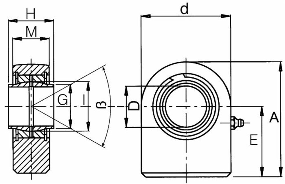 Terminale a snodo per terzo punto sferico posteriore Ø 25mm - Ama