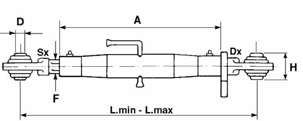 Terzo punto Top meccanico cat. I M30x3 con tubo lunghezza 270mm - Ama