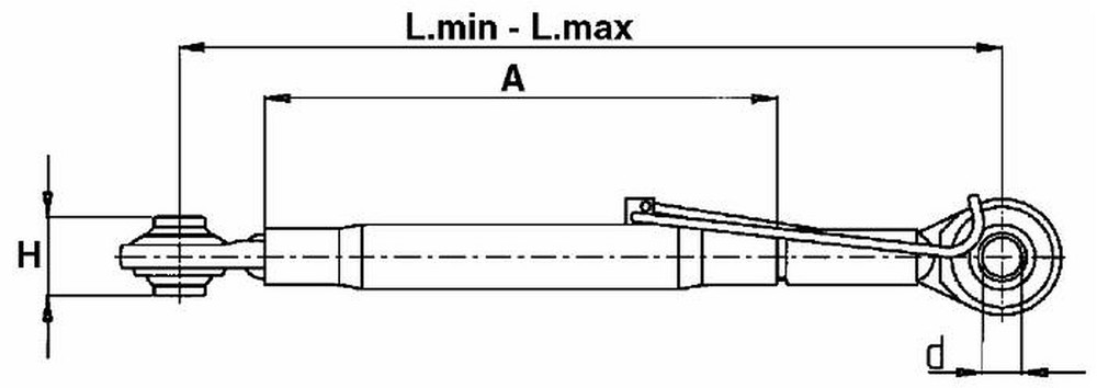 Terzo punto cat. I-II lunghezza 545-790mm adattabile John Deere AL39170 - Ama