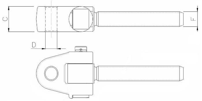 Attacco snodato Ø 32 spessore 51mm filettato M36x3 destro - Ama