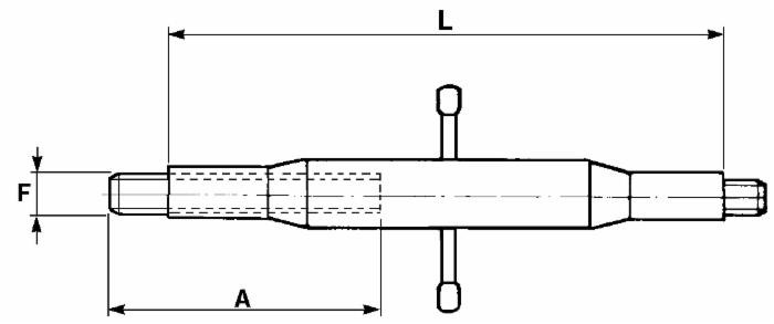 Tenditore filettato M30x3 con manicotto lunghezza 420mm - Ama