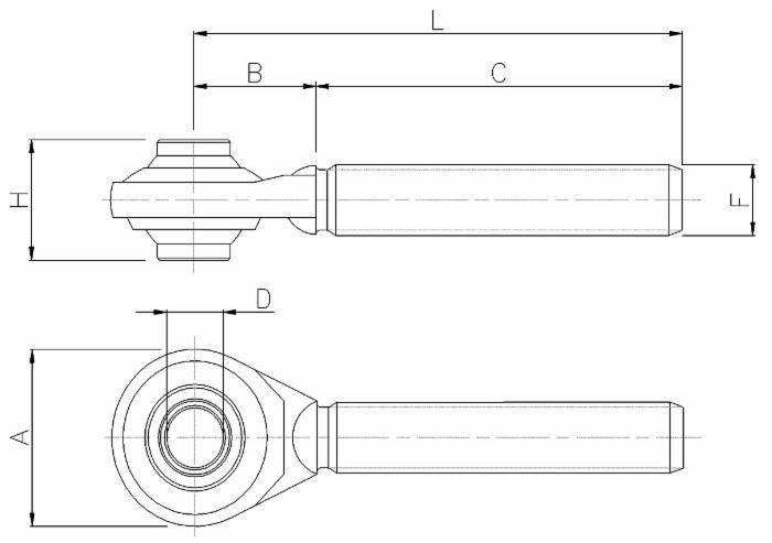 Tirante per terzo punto seconda categoria Ø 25mm filettato M36x3 Dx - Ama