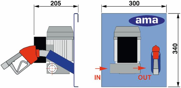 Distributore ad uso privato per gasolio "Easy Pump" completo di pompa pistola e tubo - Ama