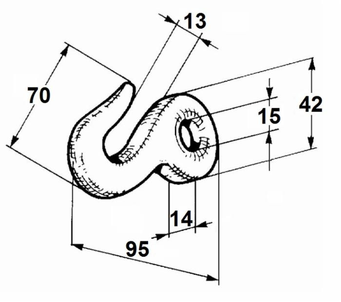 Uncino capo catena foro ø 15 - Ama