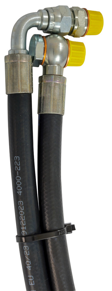 Kit tubi idraulici 3/8" 2SN per terzi punti con valvola di blocco con bocchettone - Ama Refluid