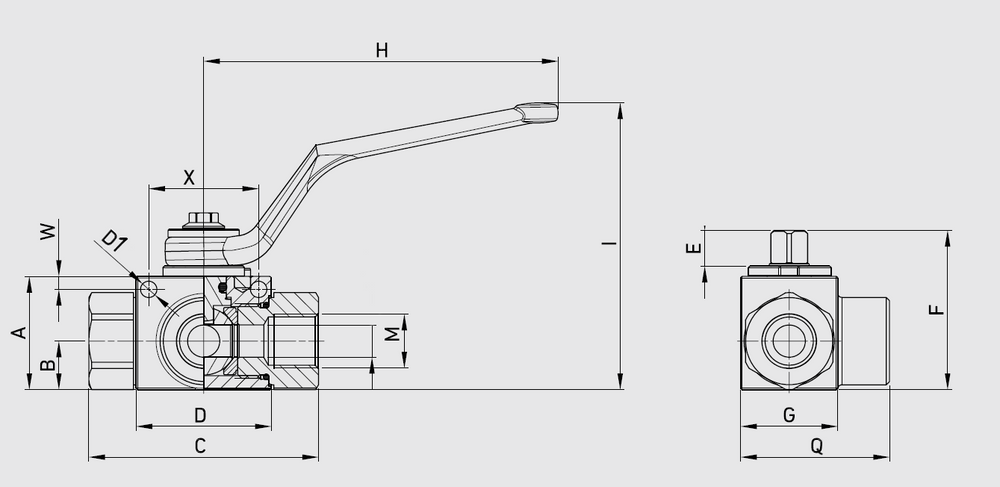 Rubinetto a sfera 3 vie con attacco 1/4" - Ama Refluid