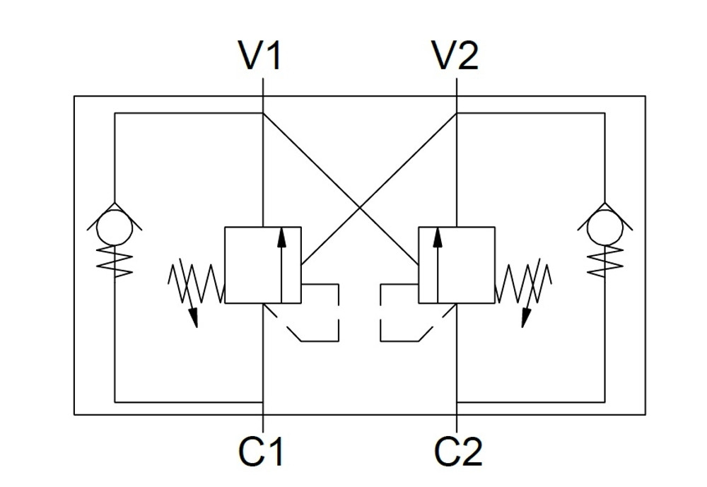 Valvola di blocco e controllo discesa doppio effetto 1/2" - Ama Refluid