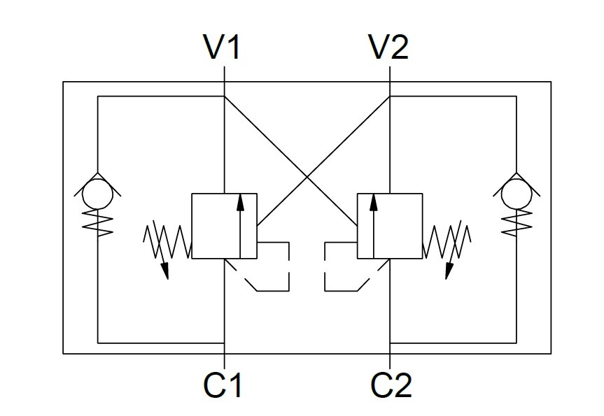 Valvola di blocco e controllo discesa doppio effetto 1/2" - Ama Refluid